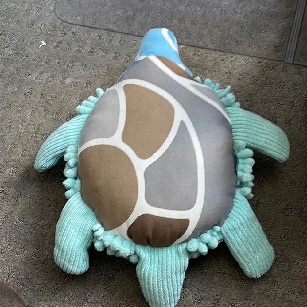 Blue Plush Turtle Pillow - Picture 2 of 3